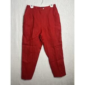 HARVE BENARD Women's Pants Size 14 Red Blend Lined Wide Leg Trouser